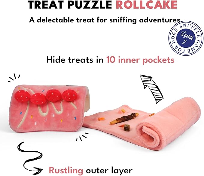 CHEWFFON Dog Enrichment Toys, Dog Puzzle Interactive Toy, Puppy Birthday Cake Toy for Boredom and Stimulating, Slow Feeding Snuffle Mat Crinkle Gift for Small and Medium Dogs