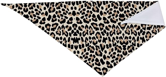Leopard Print Dog Bandana,Soft Comfortable Pet Triangle Bibs Scarf for Puppy Cats Dogs, Cute Leopard Designs Washable Kerchief Scarf for Dog Lovers (Black)