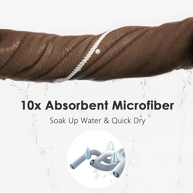 Dog Towel - Absorbent Soft Microfiber Towels for Drying Dogs Extra Large, Large, Medium, Small - Pet Bath, Grooming Towels - Adjustable Snaps (Brown, 56"x28")