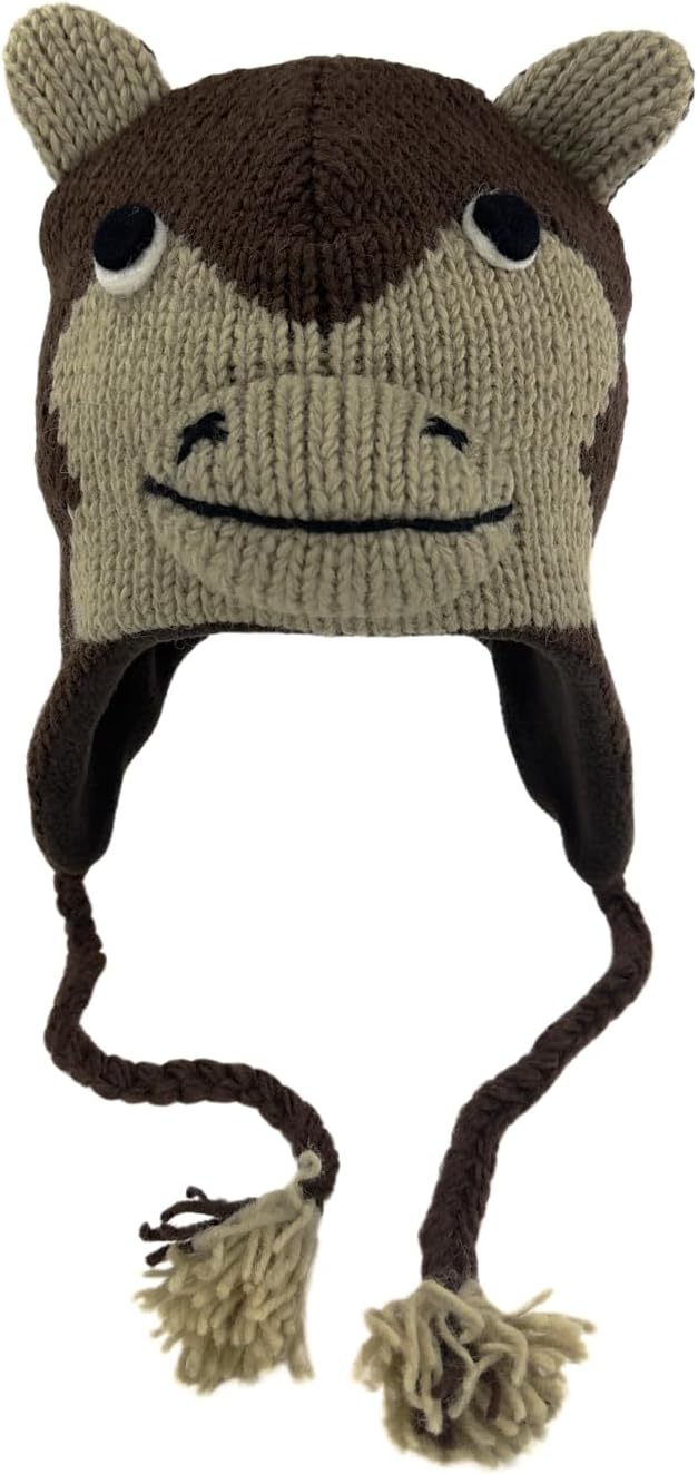 Humble Hilo Hand-Knitted Wool Animal Beanie - Easy Halloween Costume Hat for Anyone, Cute Winter Beanie Hats