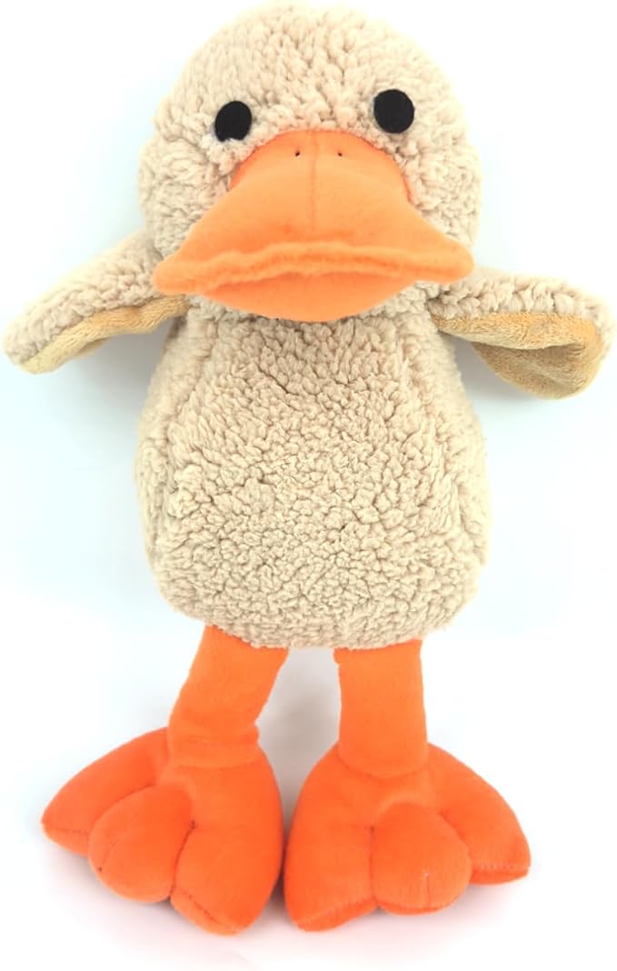 JKW Soft Stuffed Duck Squishy Toy for Dogs，Plush Squeaky Puppy Toys