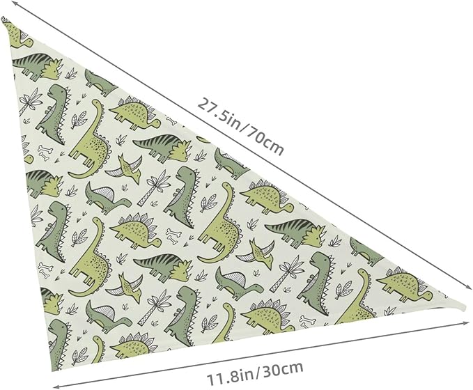 Miniature Dinosaurs Green Bones Dog Bandana Scarf Triangle Bibs Pet Accessories Cat Kerchief