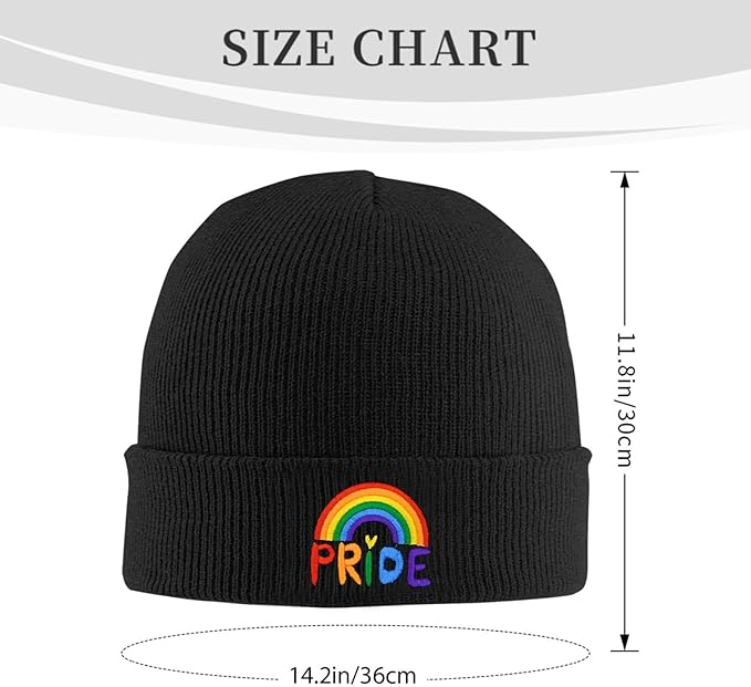 Fish Embroidery Beanie Hat Winter Warm Knit Cuffed Skull Cap for Women Men