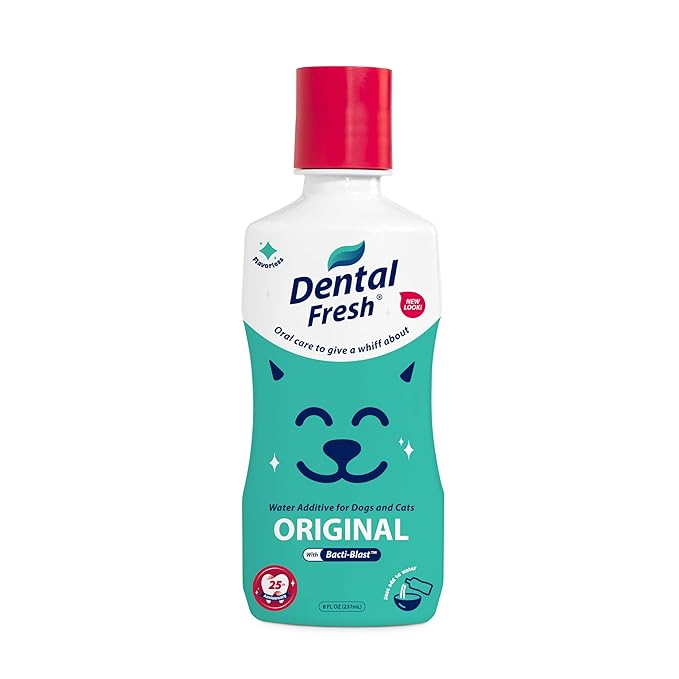 Dental Fresh Water Additive for Dogs and Cats, Clean Teeth and Fresh Breath, Daily Pet Oral Care, Flavorless, 8 fl oz