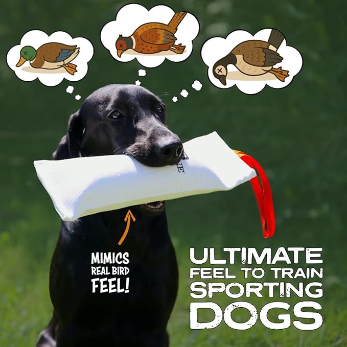 DogBone Firehose Dog Bumper for Hunting & Sporting Dog Training – Perfect Floating Dummy for Water Retrieving & Fetch – Ideal Canvas Alternative for Puppies or Adult Retrievers & Includes Throw Loop