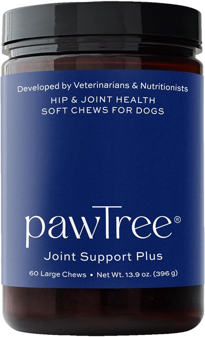 pawTree Joint & Hip Support Supplement for Dogs with Glucosamine, Chondroitin, MSM, Tumeric & Green Lipped Mussels - Vitamins, Supplements & Health Essentials - All-Natural Mobility Soft Chews
