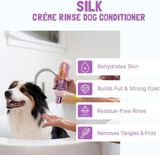 Bio-Groom Silk Creme Rinse Dog Conditioner - Conditioner for Dogs, Puppy Conditioner, Dog Conditioner Detangler, Dog Hair Conditioner - 32 Fl Oz 1-Pack