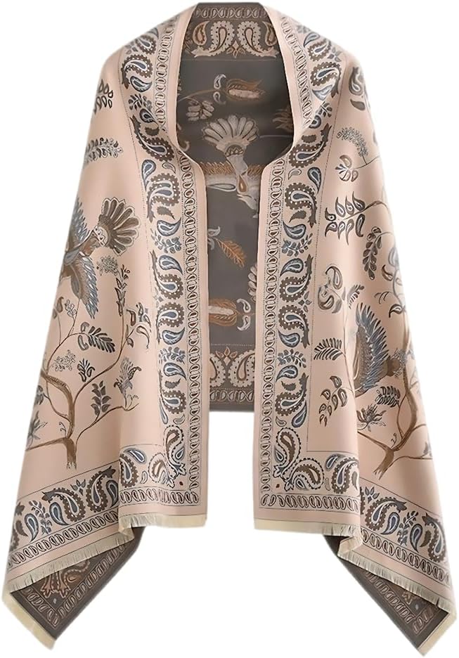 Jeelow Womens Pashmina Shawl Wrap Scarf - Elegant Dressy Evening Poncho Cape for Formal and Wedding Outfits