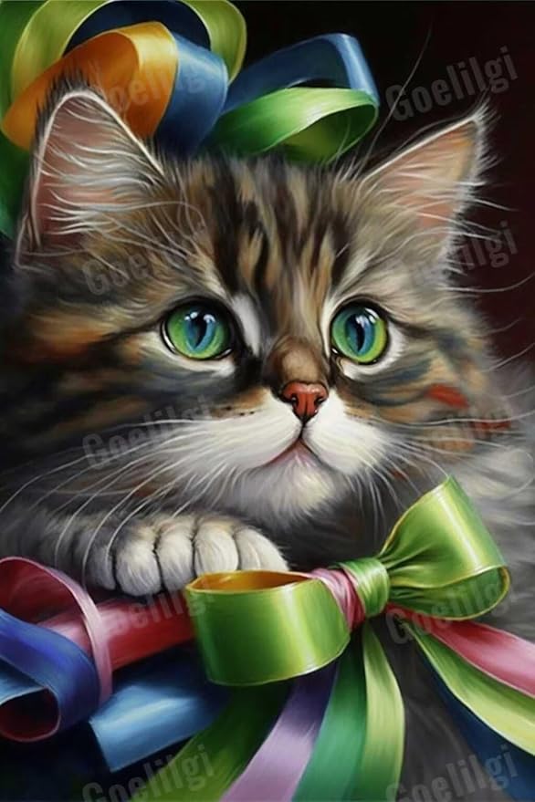 Bow Cute Kitten 500 Piece Healing Home Decor & Unique Living Room Art - More Difficult Challenge Puzzles (Wooden Puzzles Includes Beautiful Gift Box) for All Adult Beginners