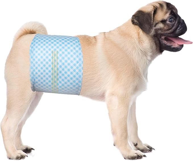 Disposable Belly Bands for Male Dogs, Puppy Diapers Male with Wetness Indicator, Super Absorbent Soft Male Dog Diapers, M, 40 Count