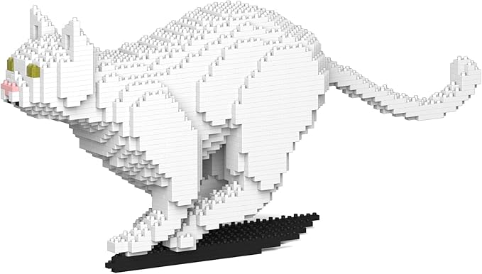 JEKCA Cat 19S-M01 | White Cat Plastic Building Blocks | Age 14+