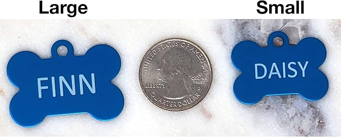 Dr. Fremont's Pet ID Tag Custom for Dog Cat Personalized | Many Shapes and Colors to Choose from | Made in USA | Strong Anodized Aluminum (Small, Bone)