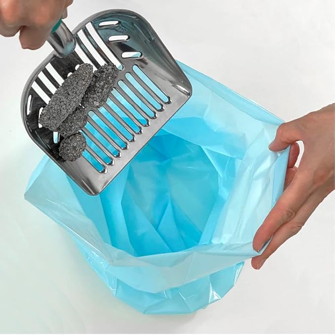 Best Odor-Sealing Cat Poop Bags, BOS for Pet Waste & Kitty Litter - Disposal Bags - Scent & Smell Free (60 bags) [Size: L, Color: Light blue] NOT a litter box liner (Pack of 2)
