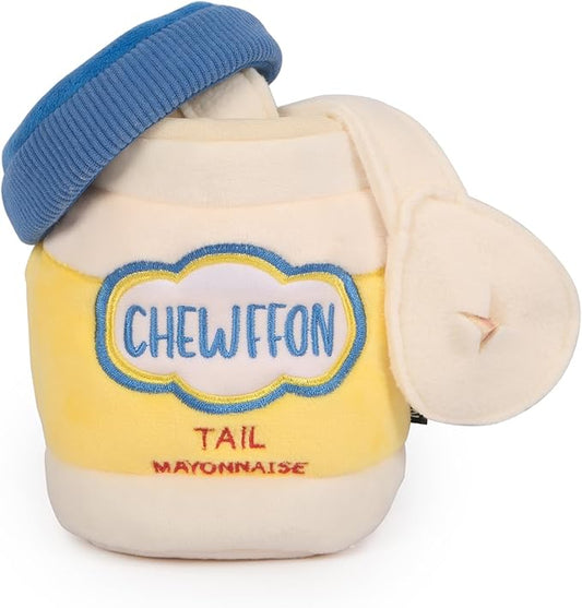 CHEWFFON Dog Enrichment Toys, Interactive Mayonnaise Jar Puzzle, Snuffle Toy for Mental Stimulation, Hide and Seek Crinkle Toy for All Dog Sizes