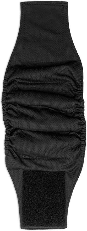 Paw Inspired 3-Count Reusable Male Dog Wraps, Washable Diapers for Male Dogs, Belly Bands for Incontinence, Surgery, Male Marking (Small Size, Black Color with Black Lining, Pack of 3)