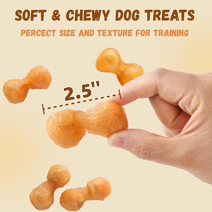 Dog Treats Chicken Wrapped Peanut Butter Bones 2.5'', Easily Digestable Dog Chews Rawhide Free Grain Free, Chewy Training Treats Snacks for Small Medium Large Dogs, 10.6 oz