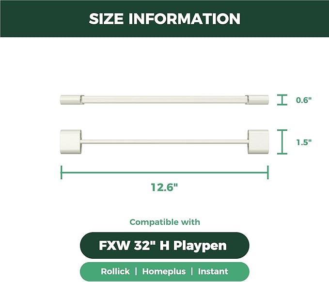 FXW Playpen Connector (Pack of 2), Playpen Accessories Only for FXW Dog Playpen, Designed for 32" Height FXW Homeplus/Rollick/Instant Playpen (Playpen Not Included), White│Patent Pending