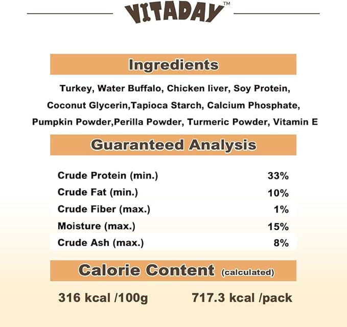 Buffalo Dog Treats W Shaped 8oz, Natural Low-Fat Chews for Training & Rewards, Limited Ingredient, Dogs & Puppies