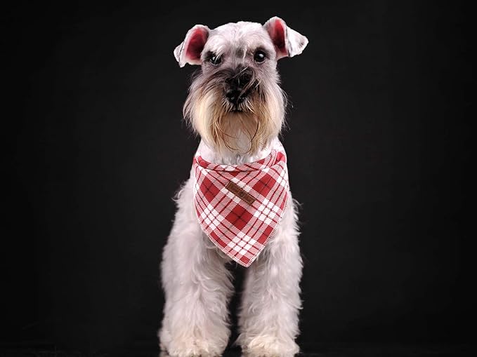 Lionet Paws Christmas Dog Bandana Washable Cotton Handkerchief Scarf Triangle Bandana for Small Medium Large Dogs