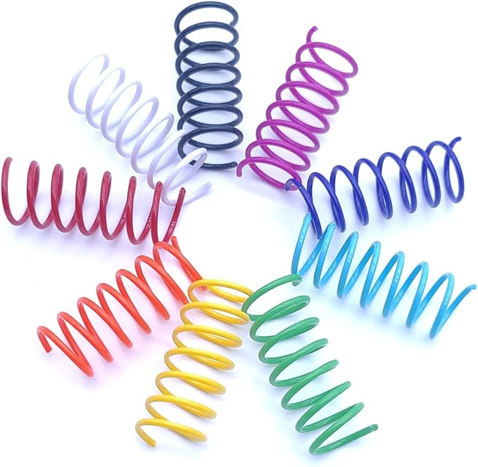 9 Colors Cat Spring Toy, Colorful Springs Self-Play Cat Toys for Indoor Cats,Interactive Cat Toy, Cat Kittens Spiral Coil Springs for Swatting,Biting,Hunting,Pouncing -36PCS
