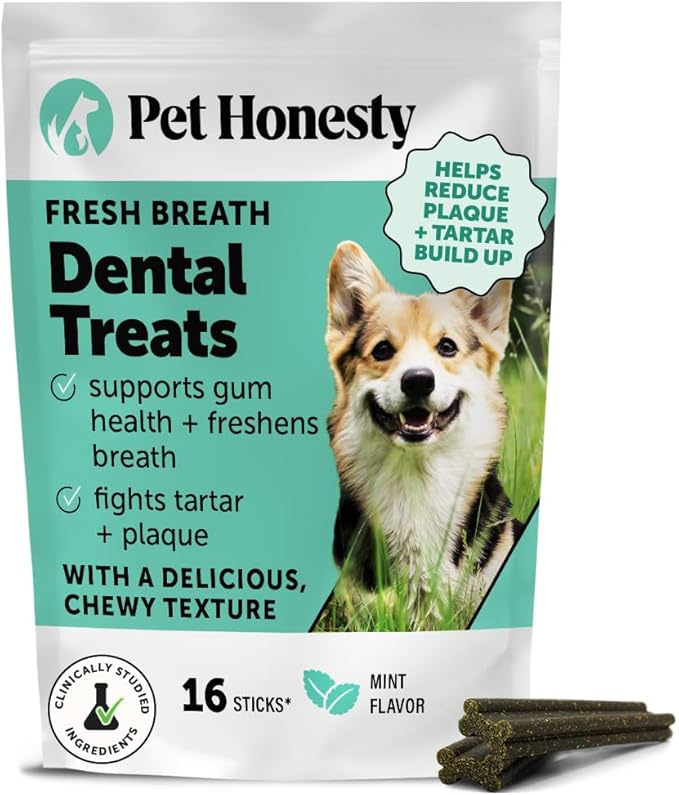Dental Health Fresh Sticks – Dog Dental Treats & Chews for Oral Care – Dental Sticks for Dogs to Freshen Breath, Remove Tartar & Plaque, Support Gum Health & Bright Teeth Dog Oral Supplement – 16 Ct