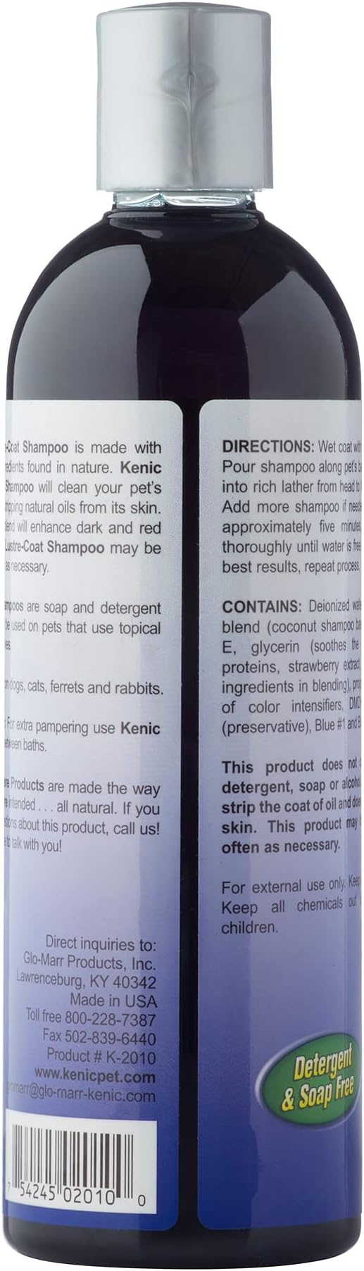 Kenic Dark Coat Dog & Cat Shampoo, Restores Shine and Vibrancy, Cruelty Free Soap & Paraben Free Professional Grooming Formula Made in USA
