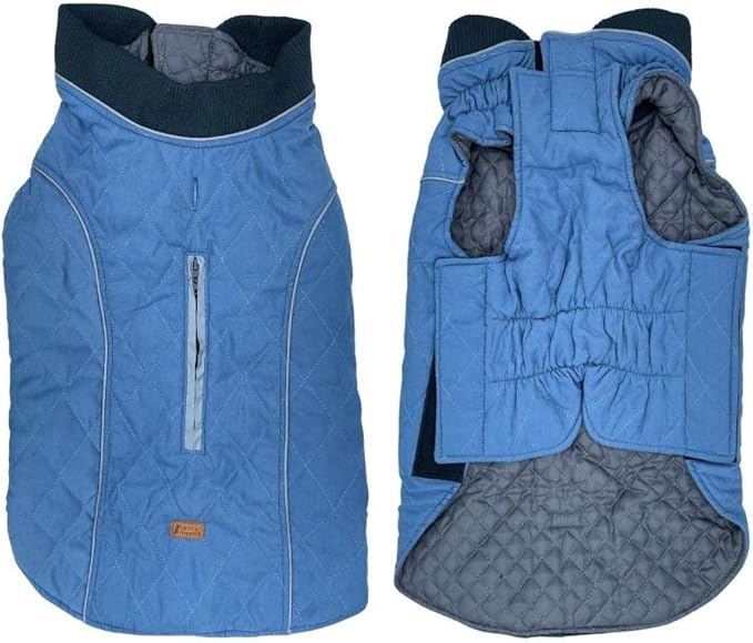 Winter Coat Warm Jacket for Dogs Cats Pets Cold Weather with Reflective Brim (XX-Large, Blue)