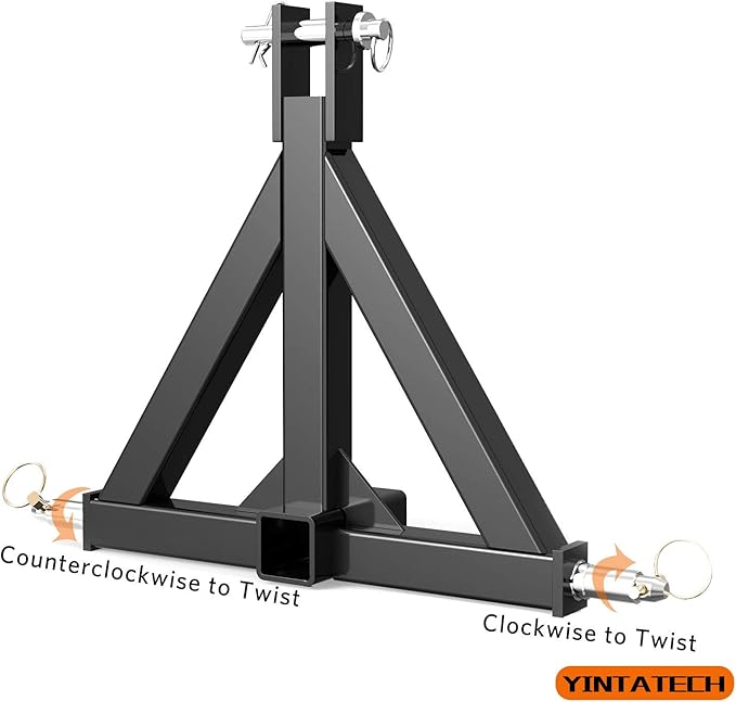 YINTATECH 3 Point 2" Receiver Trailer Hitch Heavy Duty Drawbar Adapter Cat 1 Tractor Tow Compatible for John Deere, Kubota, BX, LM25H, WLM Tractor, NorTrac, Yanmar, Kioti, Cat