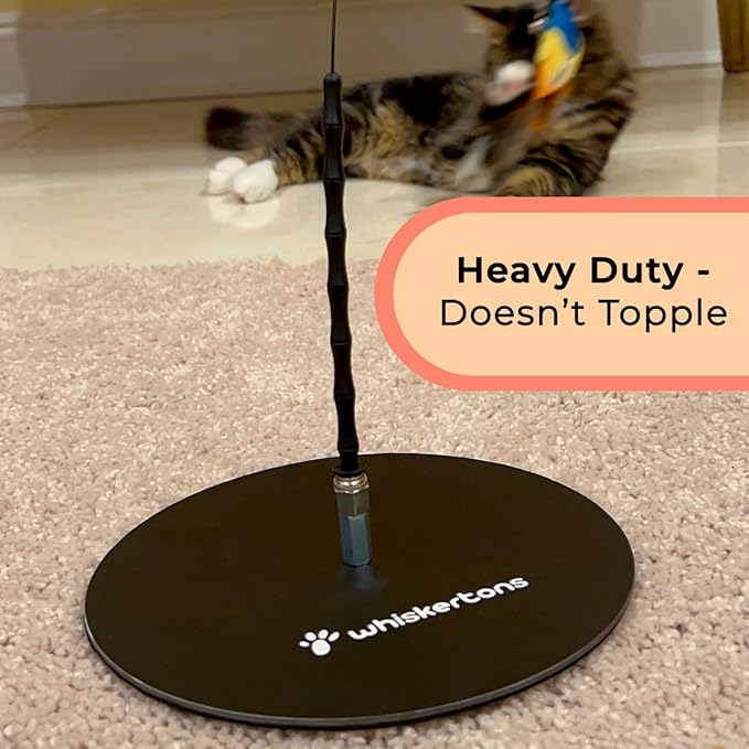 Whiskertons Interactive Bird Simulation Cat Toy Set, Interactive Cat Toys for Indoor Cats, Cat Feather Toy, Self-Holding Suction Cup, 5 Catnip Birds, Feathers, Bells (Catnip Hybrid Bundle)