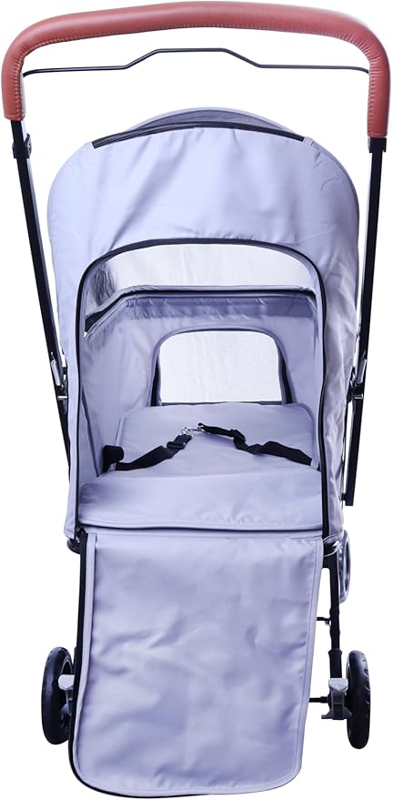 Reversible Pet Stroller (4 Wheels for Cats and Dogs) for Small and Medium Pets up to 33 lbs.Gray
