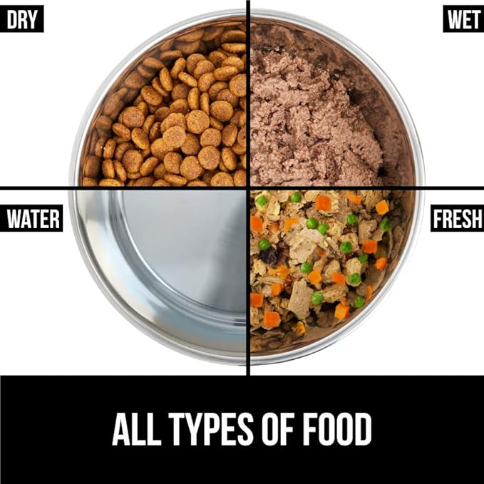 GORILLA GRIP Dog Bowl, Holds 8 Cups (64 fl oz), Heavy Duty Metal Food and Water Bowl for Feeding Dogs and Cats, Easy Clean, Dishwasher Safe, Rust Resistant Stainless Steel, BPA Free Rubber Base, Red