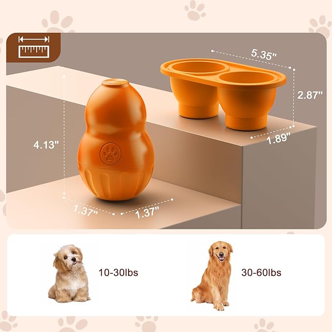 VIWIK Interactive Dog Toys to Keep Them Busy, Dog Frozen Treat Toy to Reduces Anxiety, Dogs Puzzle Enrichment Toy for Small Medium Breeds, Freezable Fillable Rubber, Easy to Clean Orange