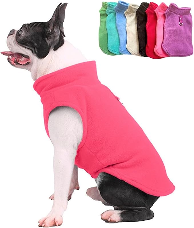 JACKO & CO - Fleece Vest Dog Sweater with Leash Ring - Soft, Warm & Lightweight Pullover Coat for Small & Medium Dogs, Puppies & Cats - Cozy Fall/Winter/Spring Pet Jacket (Pink, XS (2-4lbs))