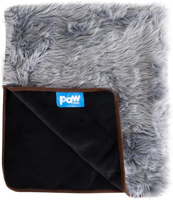 PupProtector Waterproof Throw Blanket for Dogs and Cats, Pet Blanket Cover for Couches, Sofas, Beds, Car Seats, Furniture, Calming Soft Faux Fur, Charcoal Grey, Large (80" L x 62" W)