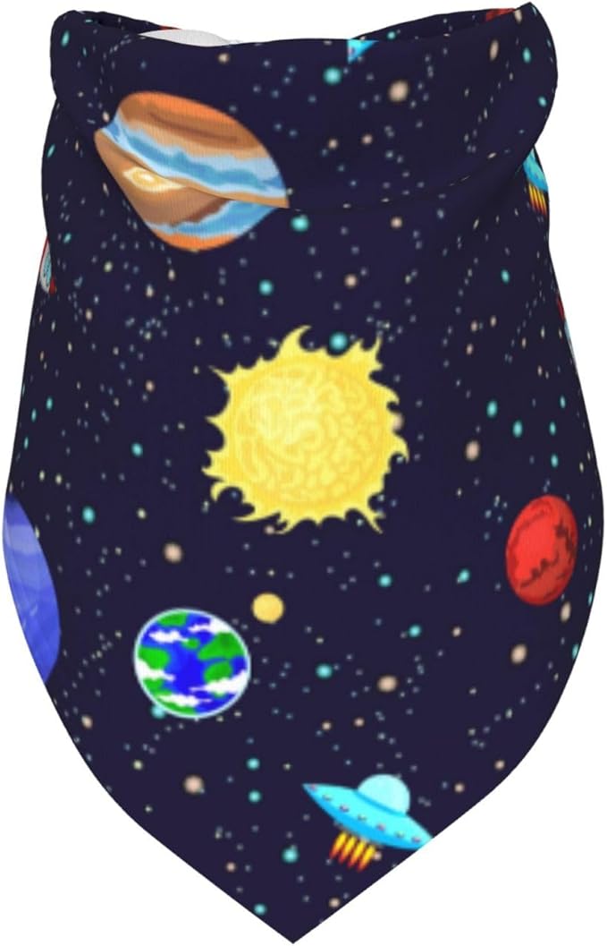 Planet Dog Bandana Scarf Triangle Bibs Pet Accessories Cat Kerchief White17 One Size