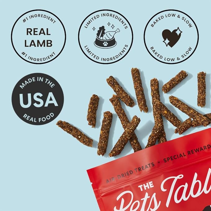The Pets Table Lamb Limited Ingredient Diet Air-Dried Dog Treats, 8-oz Bag (Pack of 2)