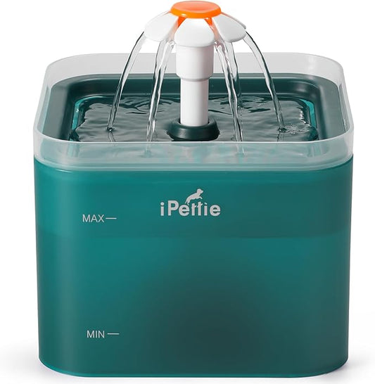 iPettie Neverland Cat Water Fountain with LED Light, 67oz/2.0L, Ultra Quiet Drinking Waterer, Automatic Filtered Water Dispenser, Water Purifier for Pets, Cyan