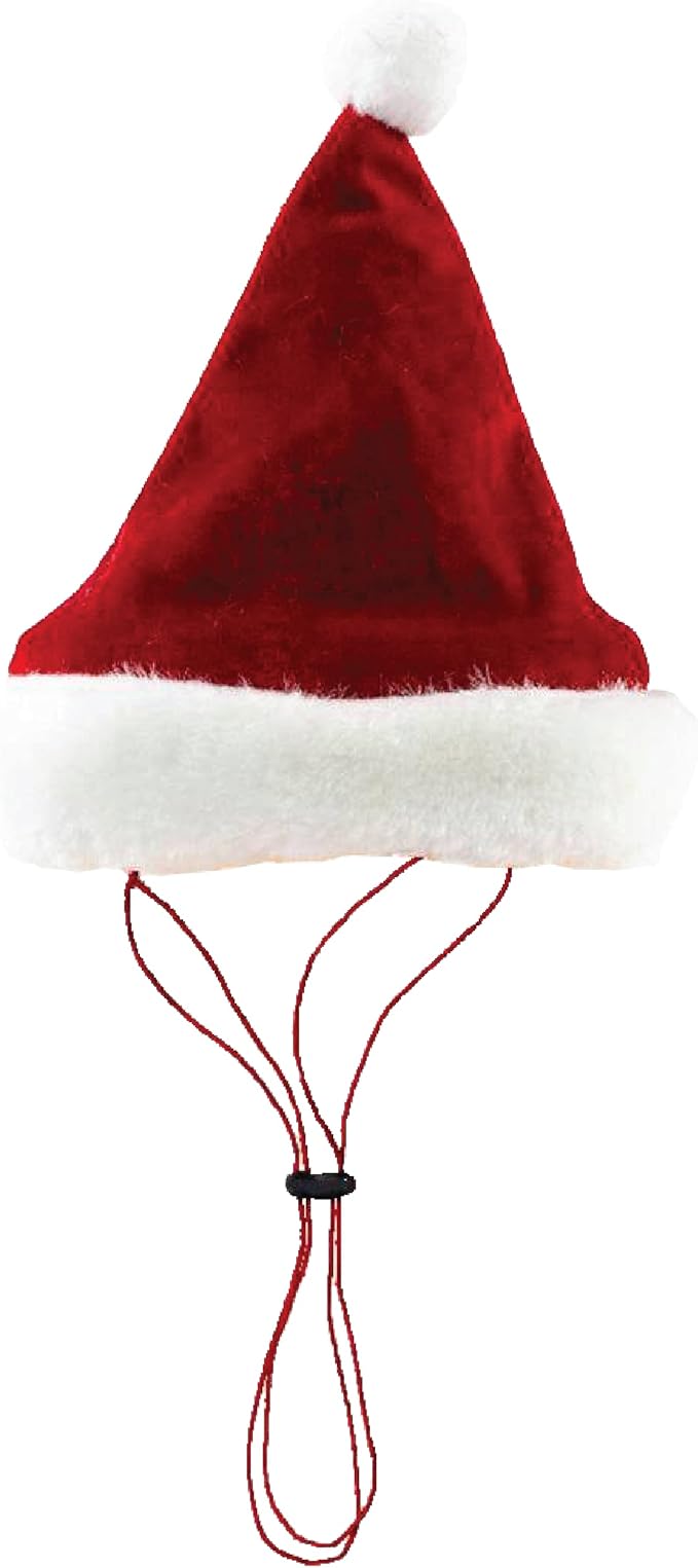 Huxley & Kent Pet Hat | Santa (Large) | Festive Christmas Holiday Accessory for Dogs/Cats | Holiday Pet Hat | SnugFit Sliding Toggles for Best Fit