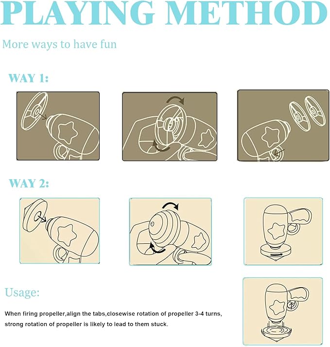 Cat Fetch Toy, Interactive Flying Cat Toy with 1 Light Up Spinning Tops, 1 LED Propellers and 4 Flying Propellers,Kitten Tracks Toy for Training Hunting Chasing(Pink)