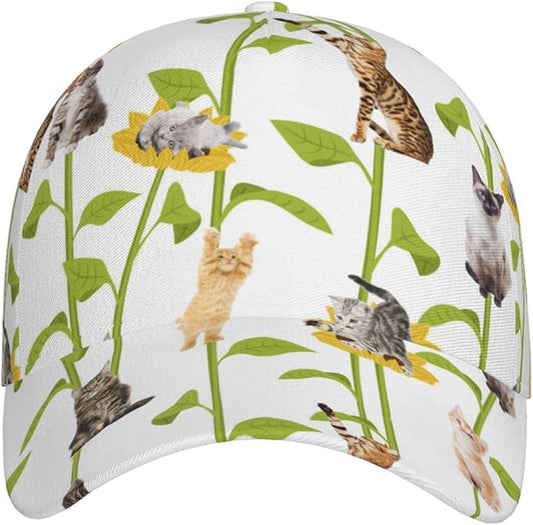 Cute Cat Cap Cat Baseball Cap Cat Sun Hat Adjustable Cap Cute Hat Trucker Hat Cap for Women Men