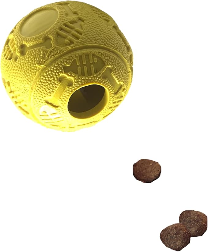 Jalousie Dog Puzzle Balls Dog Treat Dispensing Toy Non-Toxic Natural Rubber Puppy Chew Toys for Puppy PetTeething Puzzle Playing Treat Dispenser Rope (Small - 4 Pack)