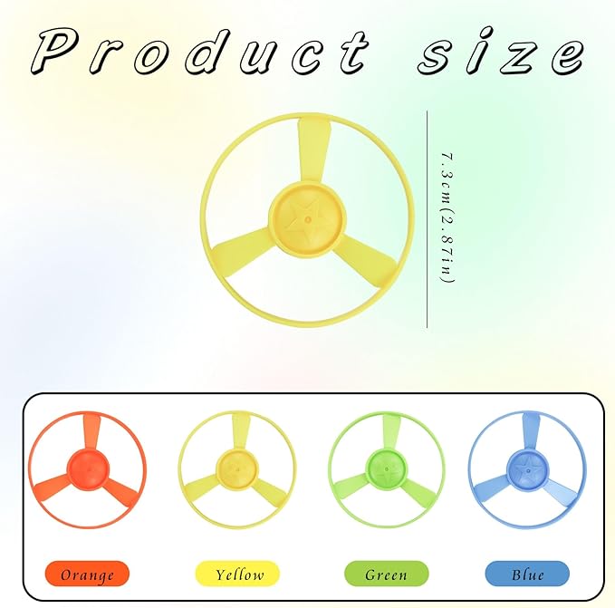 Andiker Cat Fetch Toy, Interactive Kitten Flying Disc Launcher Toy with 5 Colorful Flying Propellers for Cat Enrichment, Flying Saucer Toy for Cats for Training and Chasing (16 pcs)