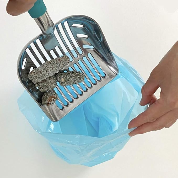Best Odor-Sealing Cat Poop Bags, BOS for Pet Waste & Kitty Litter - Disposal Bags - Scent & Smell Free (90 bags) [Size: M, Color: Light blue] NOT a litter box liner (Pack of 1)