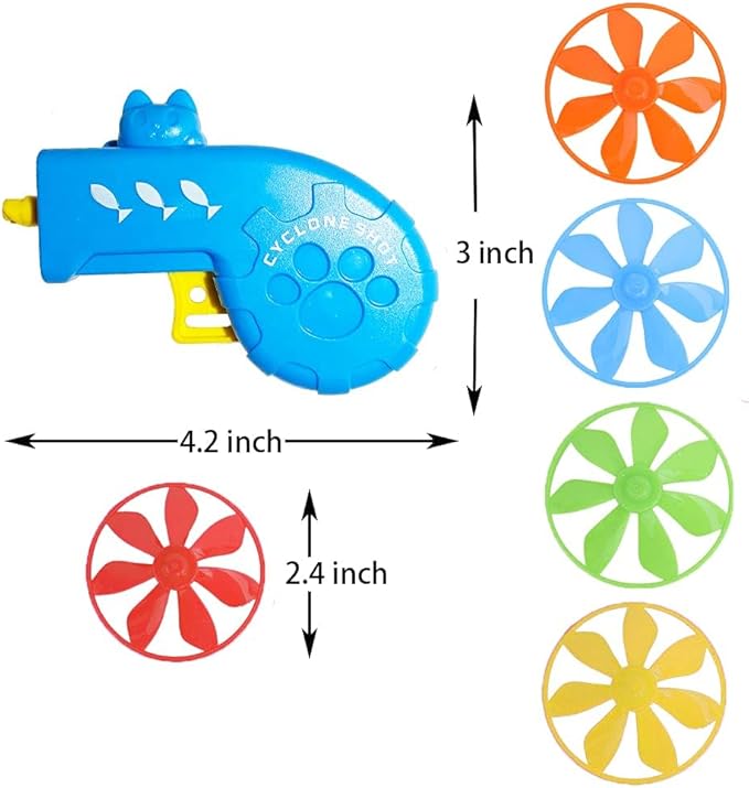 LAPOHI 17 PCS Cat Fetch Toy with Colorful Flying Propellers Set, Cat Playing Tracking Interactive Toys for Kitten Indoor and Outdoor Chasing Training Hunting
