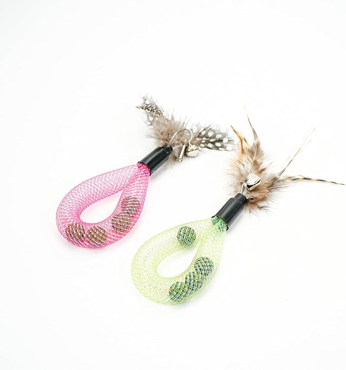 20PCS Interactive Cat Toys t for Indoor Cats, Feather Elastic Mesh, Catnip Ball, Colorful Spring, Rainbow Plush, Teething & Self-Play Kitten Accessories Variety Pack