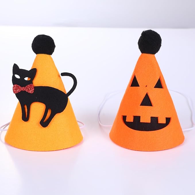 10 Pcs Halloween Dogs Hats Cute Ghost Cats Party Pet Pumpkin Set Puppies Kittens Grooming Accessories Halloween Costumes.