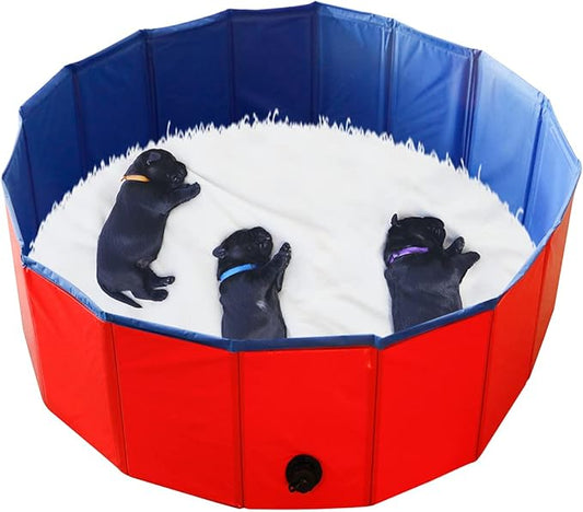 Artilife Foldable Dog Bath Pool - Portable Whelping Box for Puppies (32" Dia.x12" H(80x30cm))