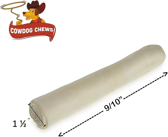 Cowdog Chews Retriever roll 9-10 inch All Natural Rawhide Product (40 Pack)