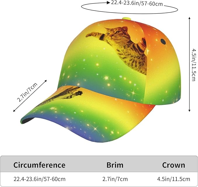 Cute Cat Cap Cat Baseball Cap Cat Sun Hat Adjustable Cap Cute Hat Trucker Hat Cap for Women Men