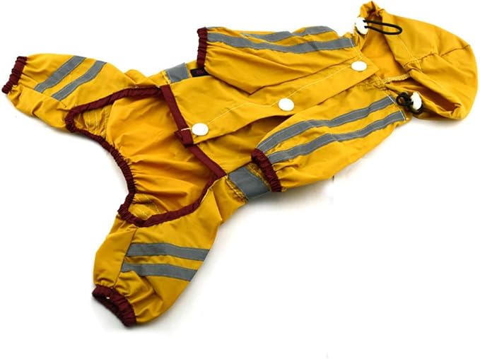 PVC Dog Raincoat Single- Layer Puppy Rain Coat Waterproof Breathable Pet Cat Small Dog Rainwear (Yellow,) Cute Dog Apparel Accessories